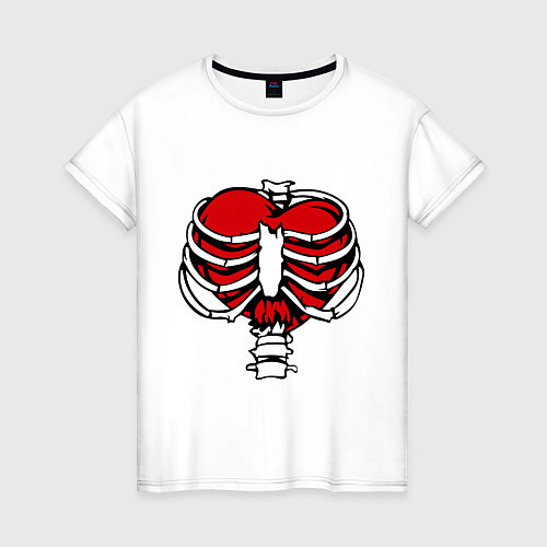 Женская футболка Ребра и сердце / Белый – фото 1