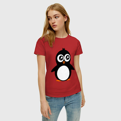 Женская футболка Милый пингвин / Красный – фото 3