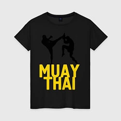Футболка хлопковая женская Muay Thai, цвет: черный