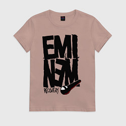 Футболка хлопковая женская Eminem recovery, цвет: пыльно-розовый