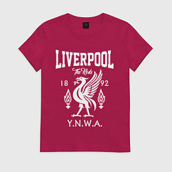 Футболка хлопковая женская Liverpool YNWA, цвет: маджента