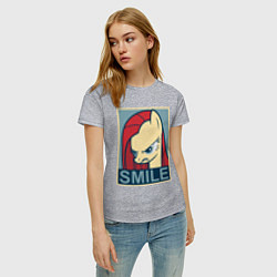 Футболка хлопковая женская MLP: Smile, цвет: меланж — фото 2
