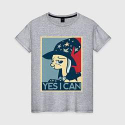 Футболка хлопковая женская MLP: Yes I Can, цвет: меланж