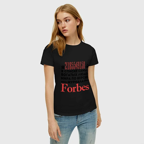 Женская футболка Forbes / Черный – фото 3
