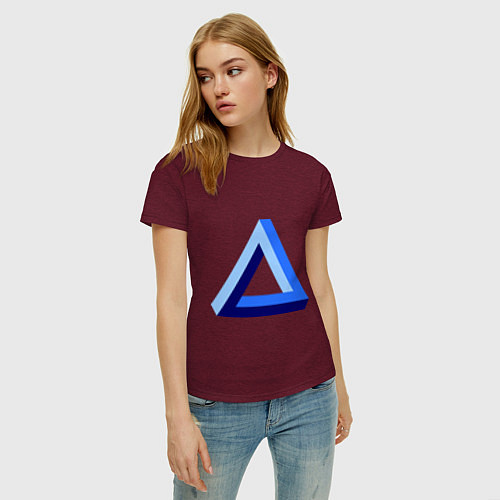 Женская футболка Visual Illusion / Меланж-бордовый – фото 3