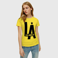 Футболка хлопковая женская Los Angeles Star, цвет: желтый — фото 2