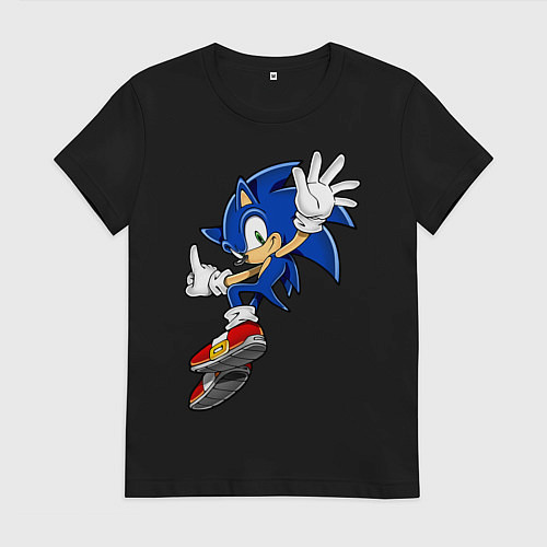 Женская футболка Sonic / Черный – фото 1