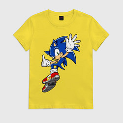 Футболка хлопковая женская Sonic, цвет: желтый