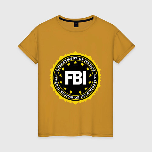 Женская футболка FBI Departament / Горчичный – фото 1