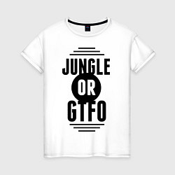 Футболка хлопковая женская Jungle or GTFO, цвет: белый