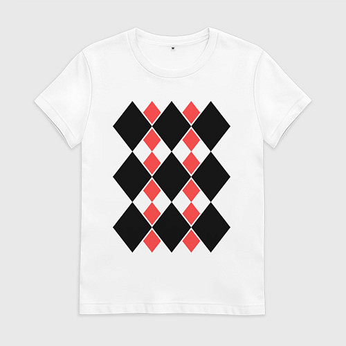 Женская футболка Ромбический узор / Белый – фото 1