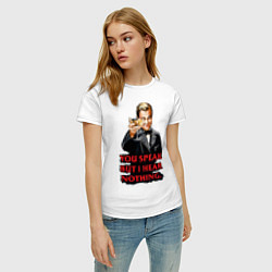 Футболка хлопковая женская Gatsby: You Speak, цвет: белый — фото 2