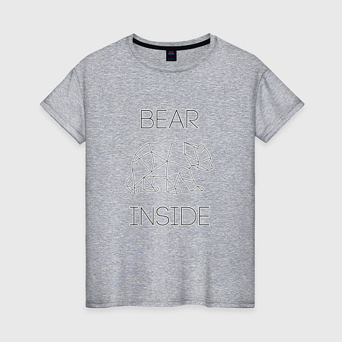 Женская футболка Bear Inside / Меланж – фото 1