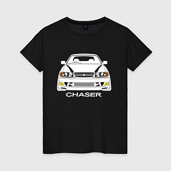 Футболка хлопковая женская Toyota Chaser JZX100, цвет: черный