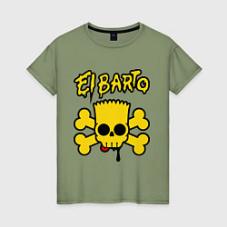 Футболка хлопковая женская El Barto, цвет: авокадо