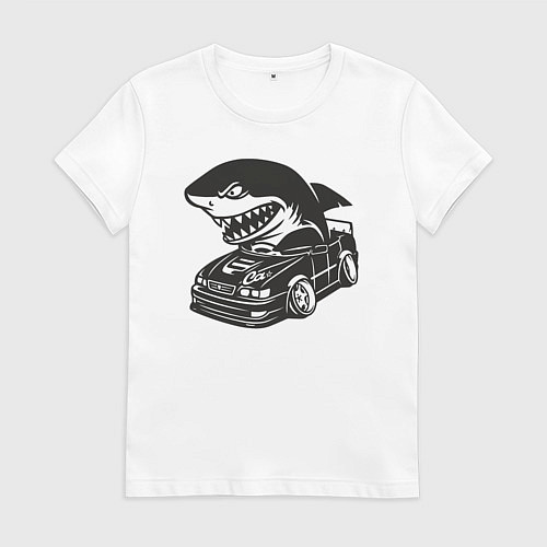Женская футболка Акула на Тойоте / Белый – фото 1