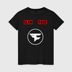 Футболка хлопковая женская FAZE CLAN, цвет: черный