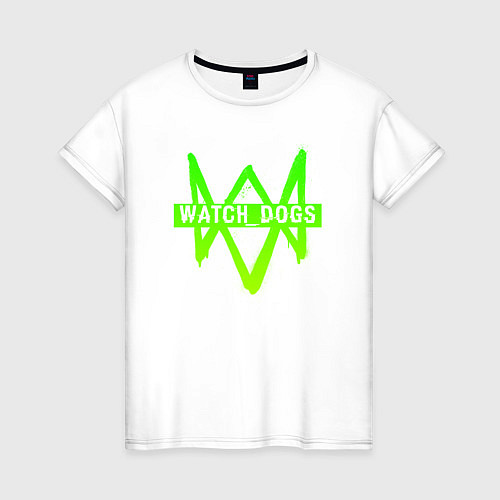 Женская футболка Watch Dogs: Green Logo / Белый – фото 1