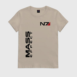 Футболка хлопковая женская MASS EFFECT N7, цвет: миндальный
