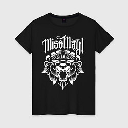 Футболка хлопковая женская Miss May I: Angry Lion, цвет: черный