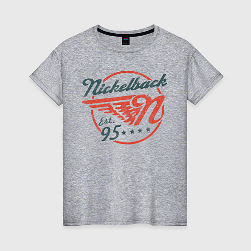 Женская футболка Nickelback Est. 1995 / Меланж – фото 1