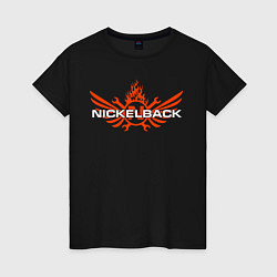 Футболка хлопковая женская Nickelback, цвет: черный