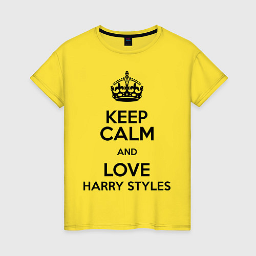 Женская футболка Keep Calm & Love Harry Styles / Желтый – фото 1