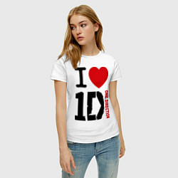 Футболка хлопковая женская I love 1D, цвет: белый — фото 2