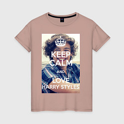 Женская футболка Keep Calm & Love Harry Styles