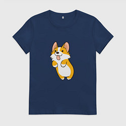 Женская футболка Корги лапочка