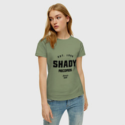 Футболка хлопковая женская Shady records, цвет: авокадо — фото 2