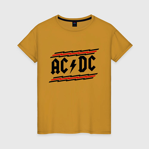 Женская футболка AC/DC Voltage / Горчичный – фото 1