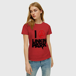 Футболка хлопковая женская I love Linkin Park, цвет: красный — фото 2