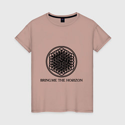 Футболка хлопковая женская Bring me the horizon, цвет: пыльно-розовый