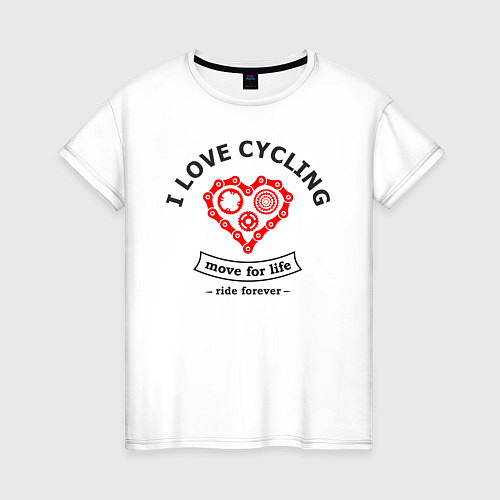 Женская футболка I Love Cycling / Белый – фото 1