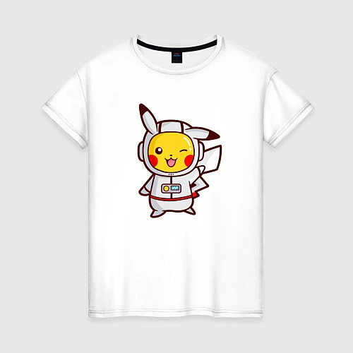 Женская футболка Pikachu Astronaut / Белый – фото 1