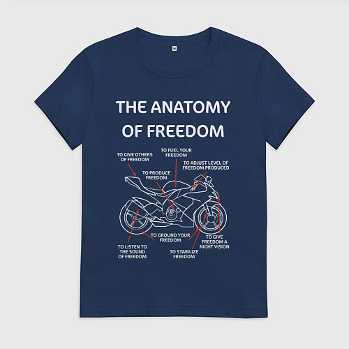 Женская футболка The Anatomy of Freedom / Тёмно-синий – фото 1