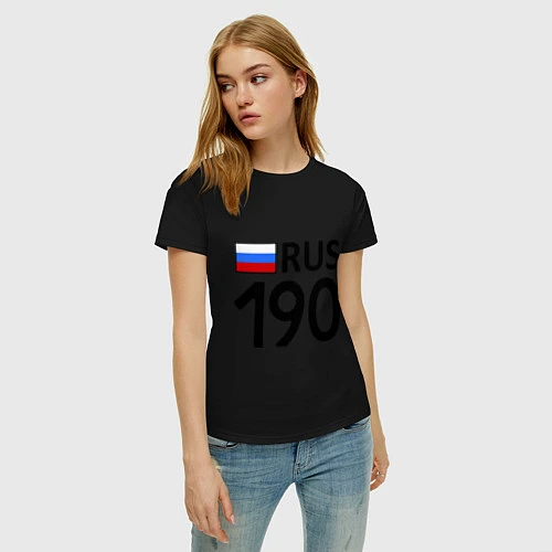 Женская футболка RUS 190 / Черный – фото 3