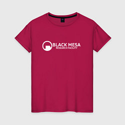 Футболка хлопковая женская Black Mesa: Research Facility, цвет: маджента