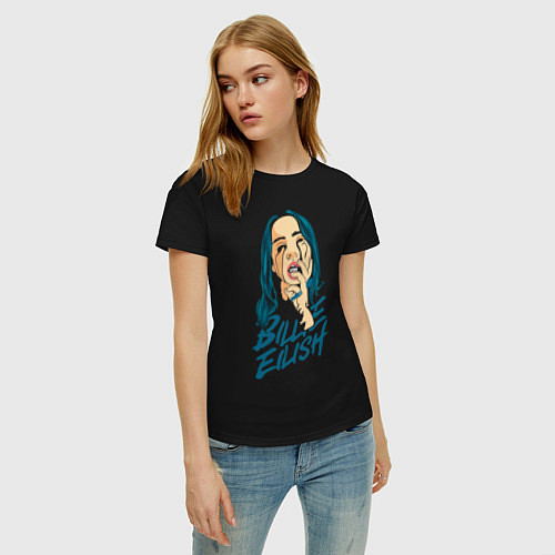 Женская футболка Billie Eilish: Dark Style / Черный – фото 3