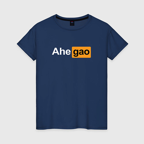 Женская футболка Ahegao: Pornhub Style / Тёмно-синий – фото 1