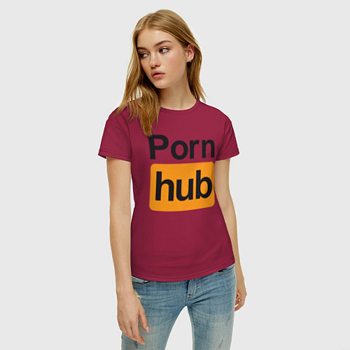 Женская футболка PornHub / Маджента – фото 3