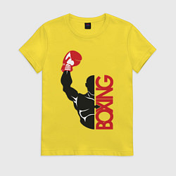 Футболка хлопковая женская Boxing, цвет: желтый