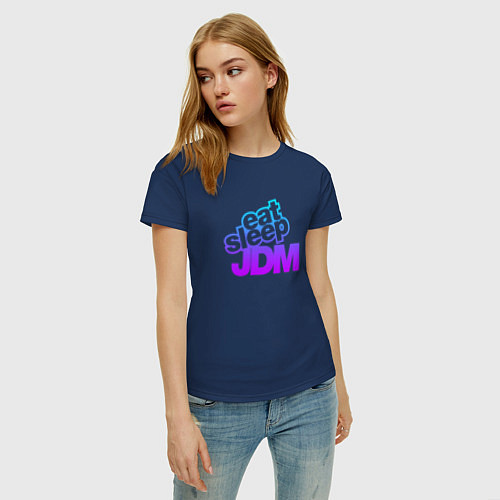 Женская футболка JDM / Тёмно-синий – фото 3