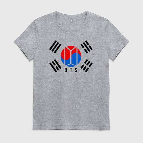Женская футболка BTS KOREA / Меланж – фото 1