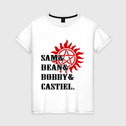 Женская футболка Sam Dean Bobby Castiel / Белый – фото 1
