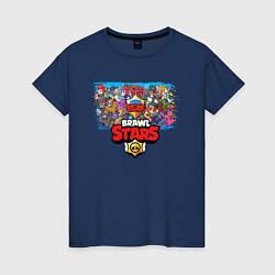 Футболка хлопковая женская BRAWL STARS, цвет: тёмно-синий