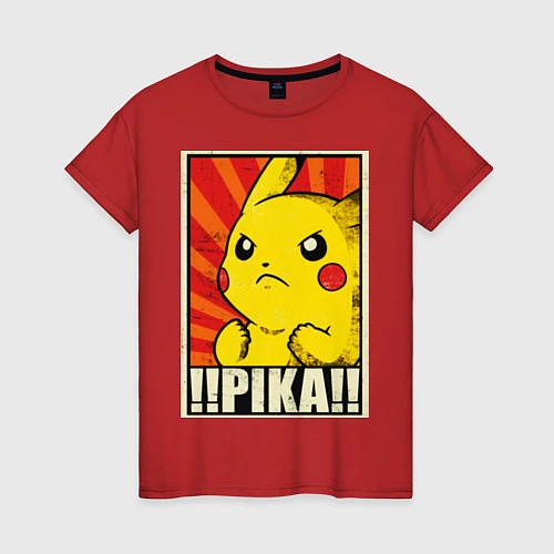 Женская футболка Pikachu: Pika Pika / Красный – фото 1