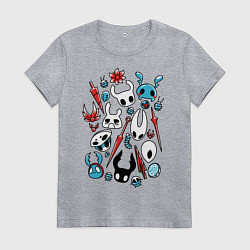 Футболка хлопковая женская Hollow Knight, цвет: меланж