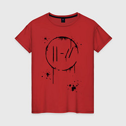 Футболка хлопковая женская TWENTY ONE PILOTS TOP, цвет: красный